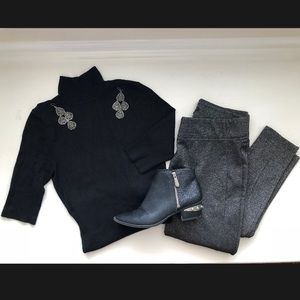 EXPRESS | Black Turtle Neck Top